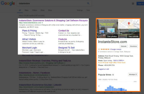 Google Search Results for InstanteStore