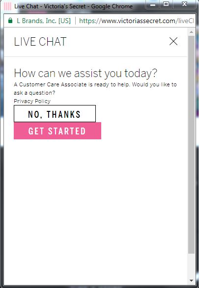 Example of a live chat feature on a website 