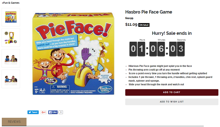 Fun game on product image page with dountdown timer