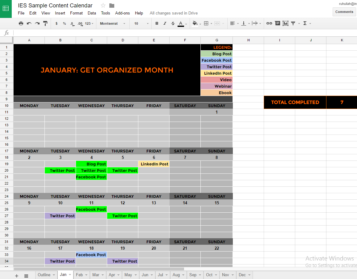 detailed monthly plan sheet