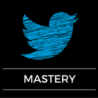 Twitter logo with mastery words underneath