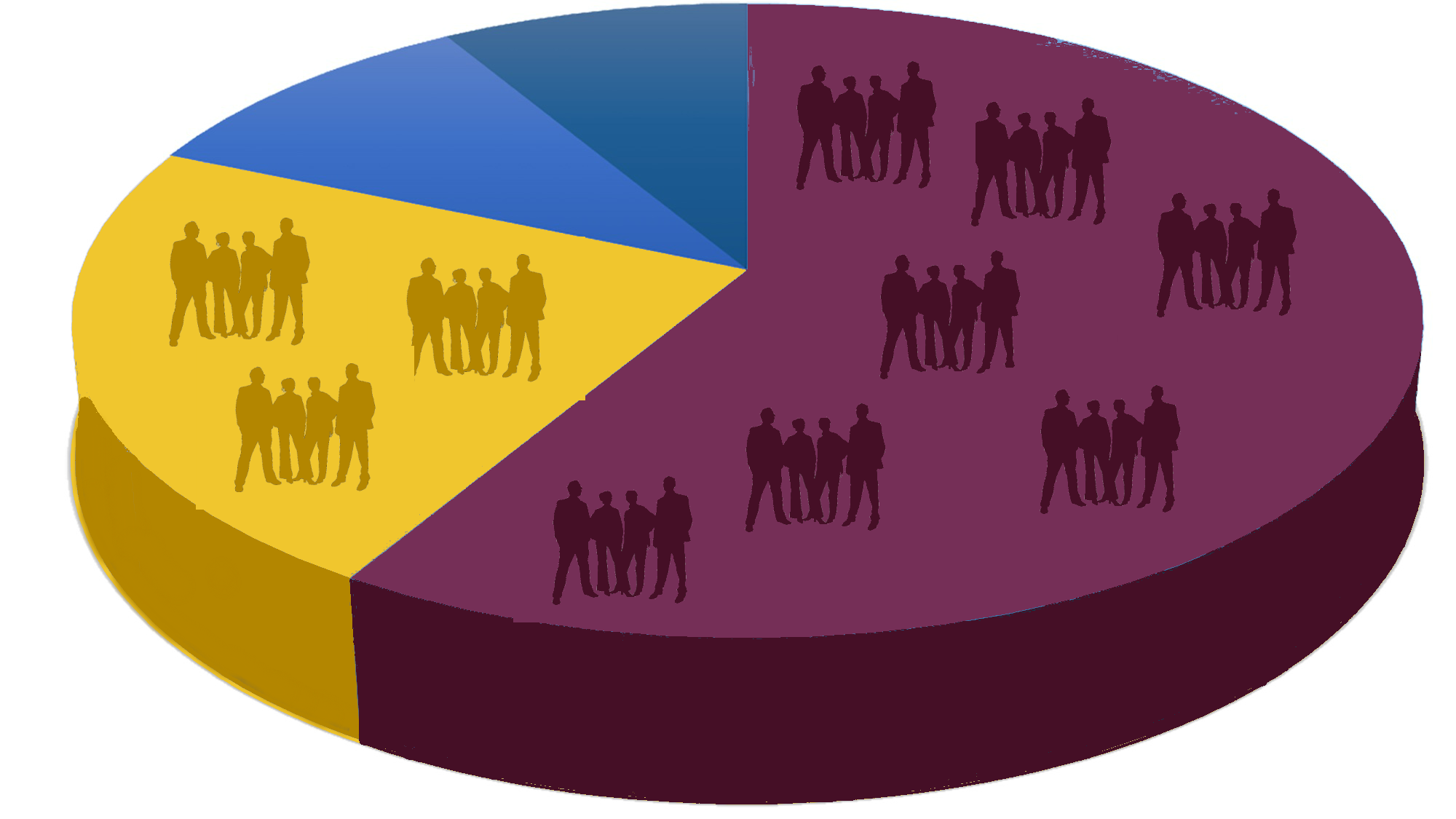 Pie chart depicting market share